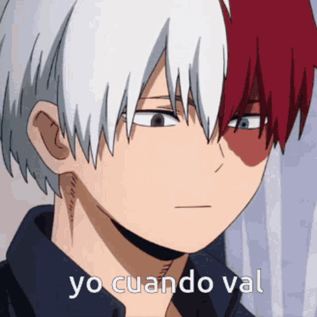 a close up of a person 's face with yo cuando val written on the bottom