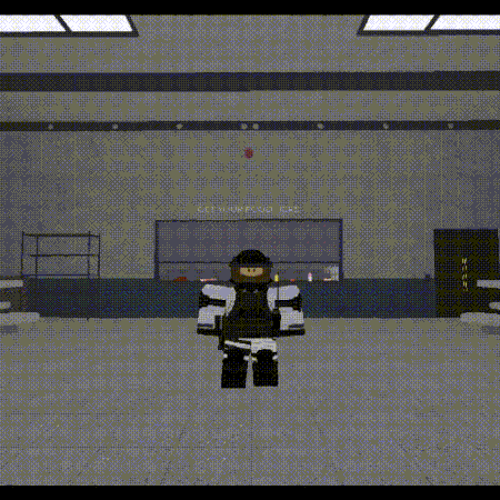 a cartoon character is standing in a room with a sign that says ' emergency exit ' on the wall