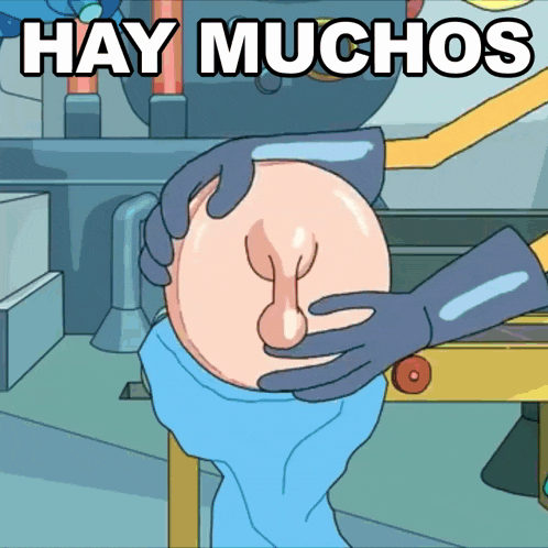 a cartoon of a person holding a ball with the words hay muchos written above it