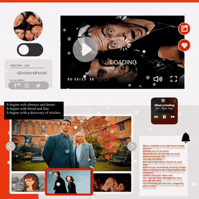 a collage of images with the words loading on the top left