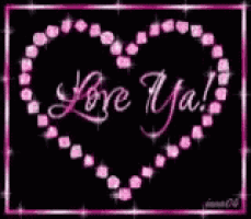 a heart with the words `` love ya '' written on it