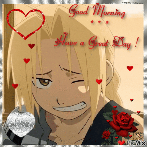 a good morning have a great day greeting card with a cartoon character