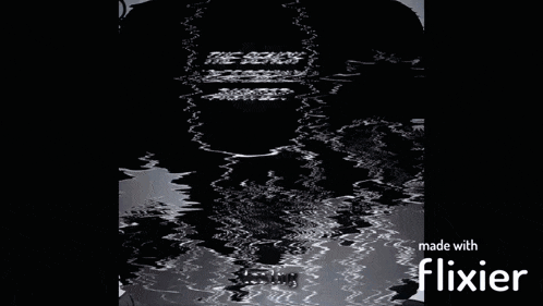 a black and white image with the words made with flixier