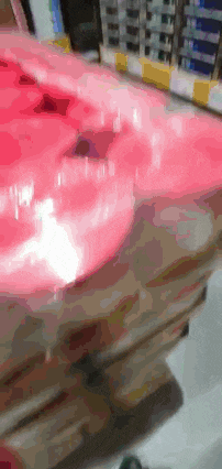 a donut with a hole in it is sitting on a table
