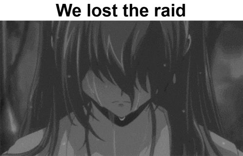 a black and white photo of a girl with the words " we lost the raid " below it