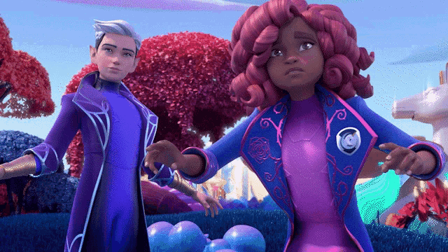 a boy and a girl standing next to each other