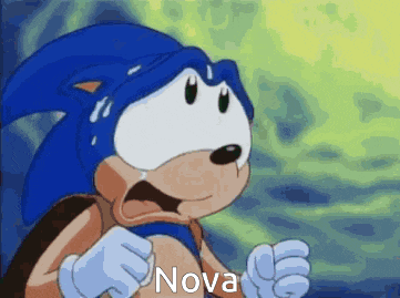 a cartoon of sonic the hedgehog with nova written in the corner