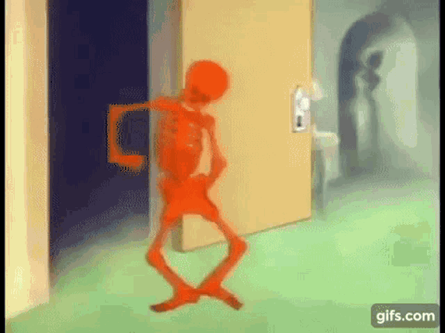 Red Skeleton Skeleton GIF - Red Skeleton Skeleton Walking GIFs