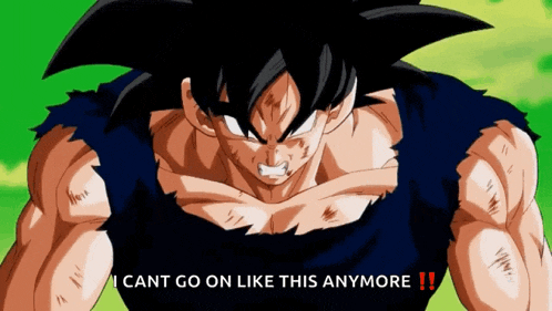 a cartoon character with the words " i cant go on like this anymore " on the bottom