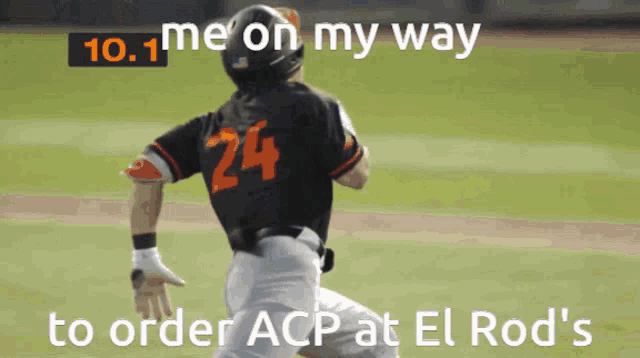a baseball player with the number 24 on his jersey is running