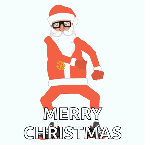 a merry christmas greeting card with santa claus