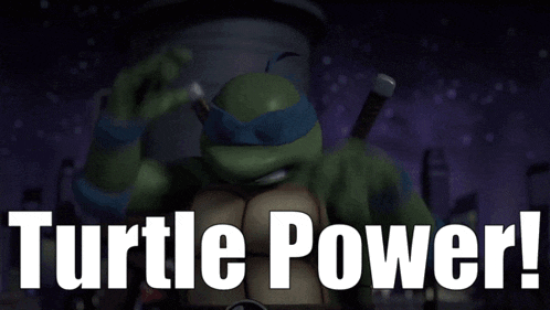 a poster of the teenage mutant ninja turtles with the words turtle power