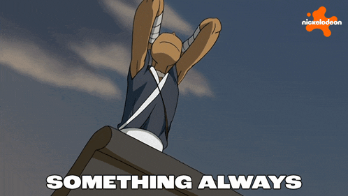 a cartoon of a person with something always written underneath