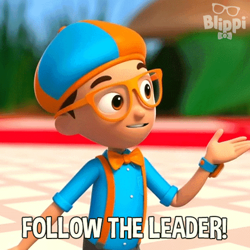 Follow The Leader Blippi GIF - Follow The Leader Blippi Blippi Wonders - Educational Cartoons For Kids GIFs