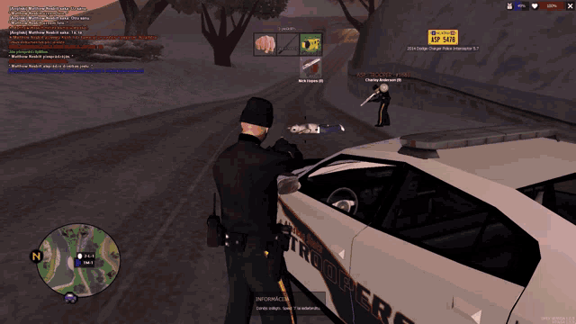 a screenshot of a video game shows a police officer