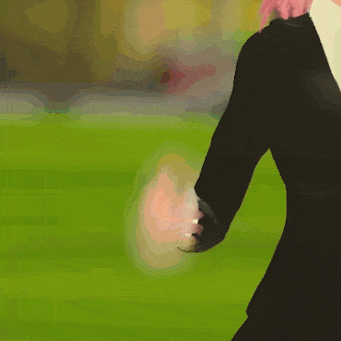 a girl with pink hair is wearing a suit and tie