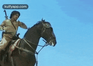 a man is riding a horse on its hind legs in the desert .