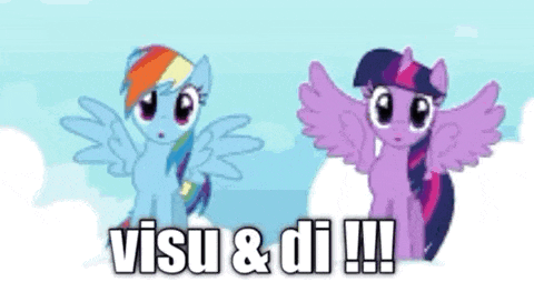 two ponies , rainbow dash and twilight sparkle , are standing next to each other in the sky .