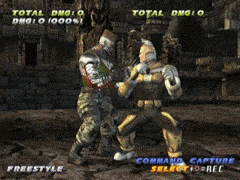 two soldiers are fighting in a video game that says total dmg on it
