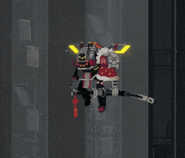a pixel art drawing of a robot with a speech bubble above it that says ' 지켜보 '