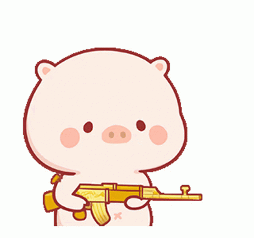 Pig Sticker Shooting GIF - Pig Sticker Shooting Gun Shooting GIFs