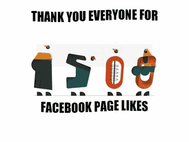 a thank you everyone for facebook page likes sign