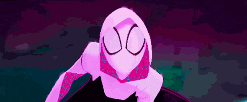 a cartoon drawing of a person with a purple background