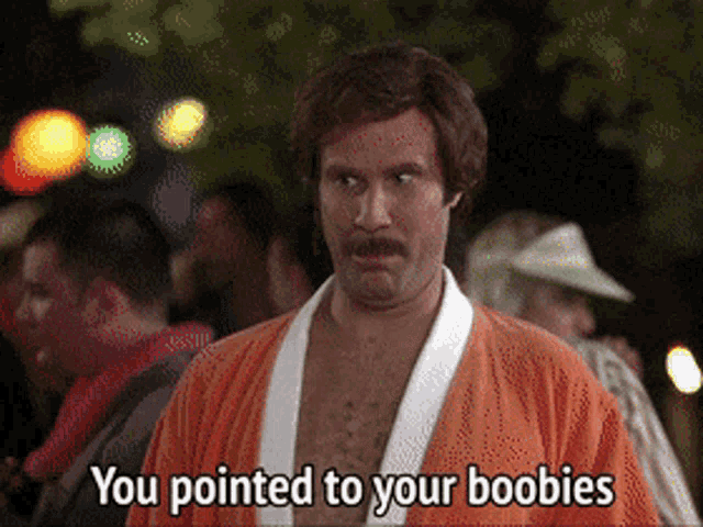 a man in an orange robe says you pointed to your booties