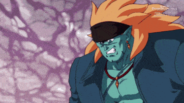 a cartoon character with the word dragonball on the bottom left