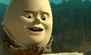 a close up of a cartoon character 's face with a mountain in the background