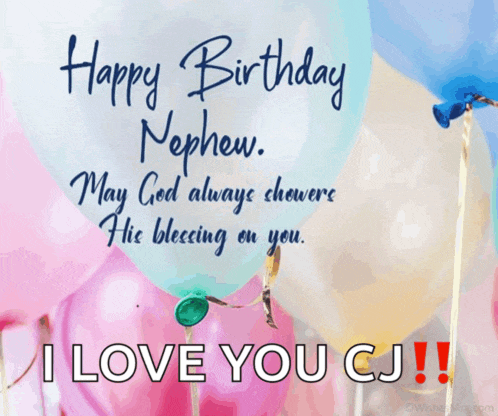 a birthday card for a nephew that says i love you cj