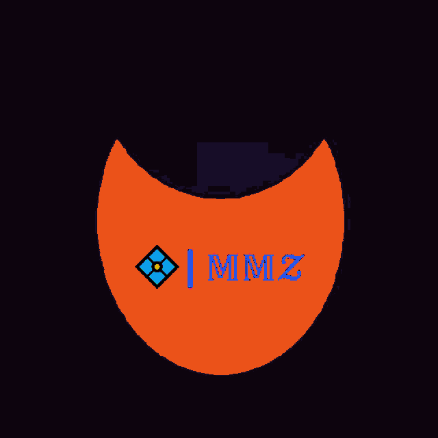 a drawing of a crescent moon with the name mmz on it