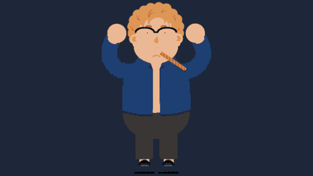 a cartoon illustration of a man with glasses and a bow tie