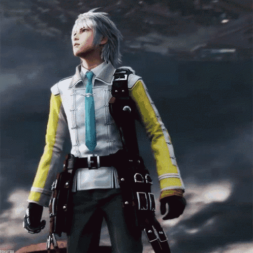 a man with white hair and a blue tie is wearing a yellow and white jacket