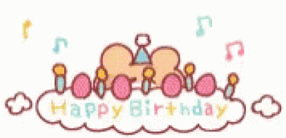 a happy birthday greeting card with a teddy bear wearing a birthday hat .