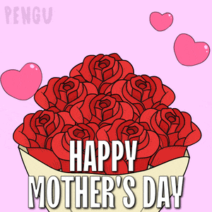 a happy mother 's day card with a bunch of red roses