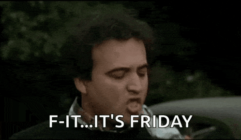 a man is drinking a bottle of whiskey and saying `` f-it... it 's friday '' .