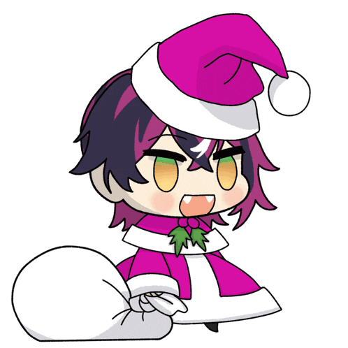 a drawing of a girl wearing a santa hat with the letter f on it