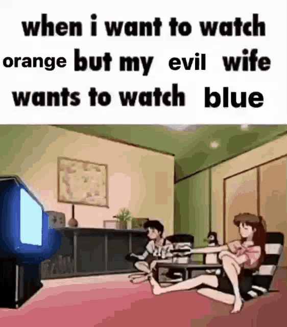 a woman is sitting on a man 's lap in a living room watching a tv .