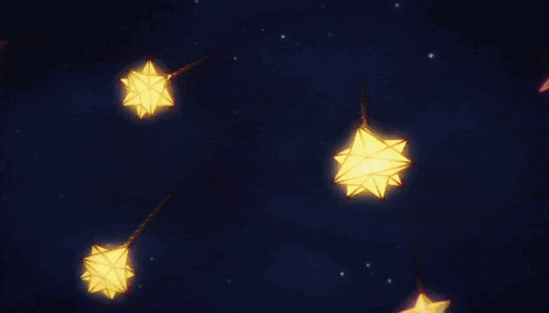 a cartoon illustration of a moon and stars in the night sky