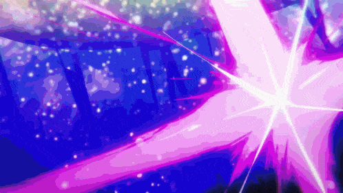 a purple and blue background with a purple beam coming out of it