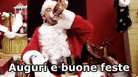Buone Feste Buon Natale Vigilia Di Natale Babbo Natale Ubriacarsi Bere GIF - Happy Holidays Christmas Happy Christmas GIFs
