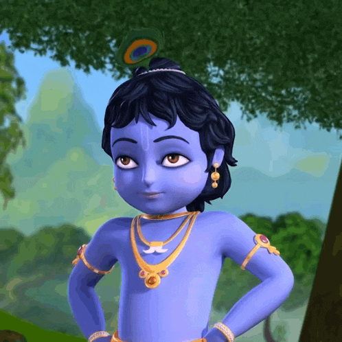 a cartoon character with a peacock on his head