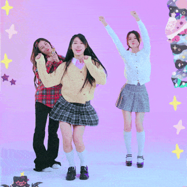 a girl in a plaid skirt and white socks is dancing
