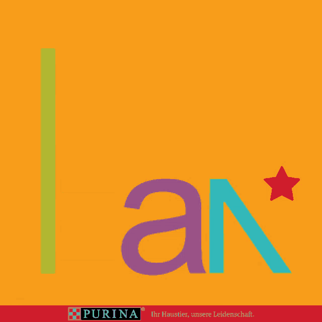 a blue background with the word purina on the bottom right