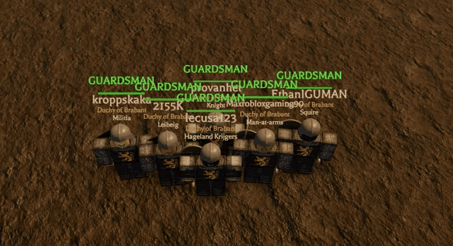 a screenshot of a video game with the name guardsman