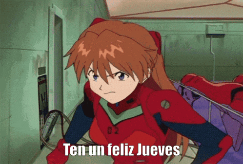 a cartoon character with the words ten un feliz jueves