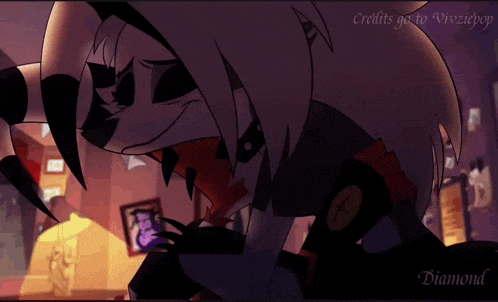 a picture of a cartoon character with the words credits go to vividpop