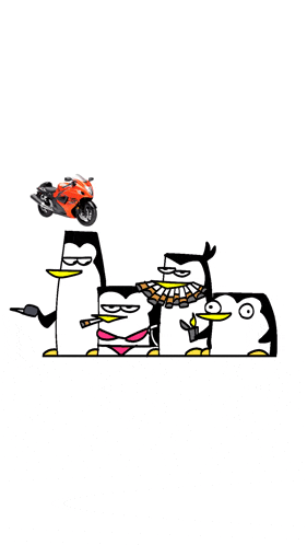a cartoon of a penguin holding an umbrella with smoke coming out of it 's head .