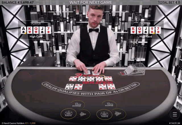 a man in a tuxedo is playing a game of poker on a computer screen